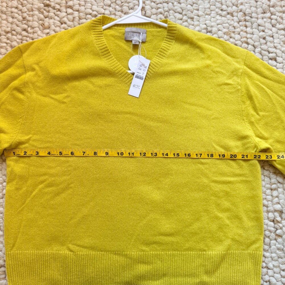 J. Crew Cashmere High V-Neck Sweater NWT | Yellow (Size XL) - Picture 5 of 6